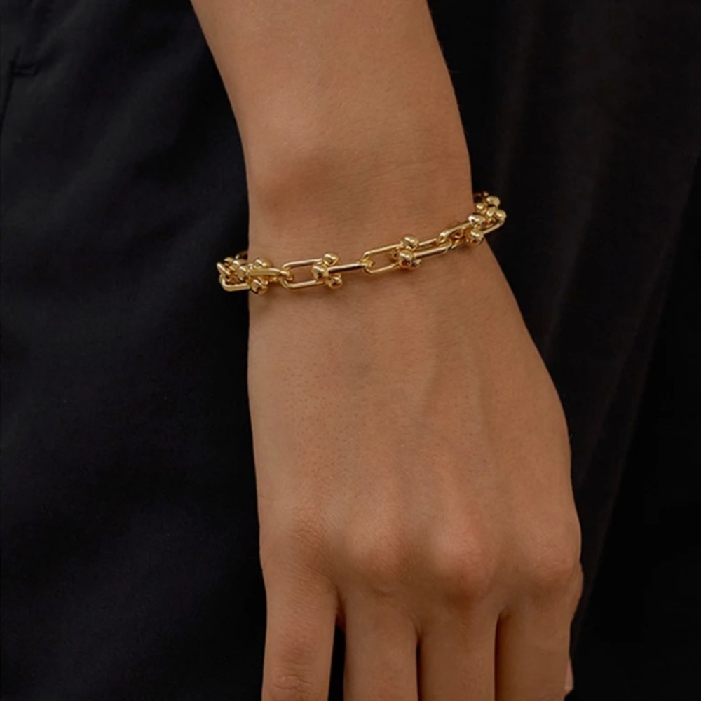 Gold Plated Chunky Trendy Bracelet